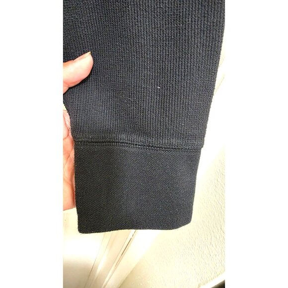 Banana Republic Black XL Crewneck Sweater Waffle Knit Long Sleeve Patch Elbow - Picture 4 of 7